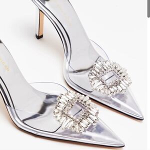 NIB CINDER-F*CKING-RELLA PUMP Clear Embellished Pumps Size 9.5